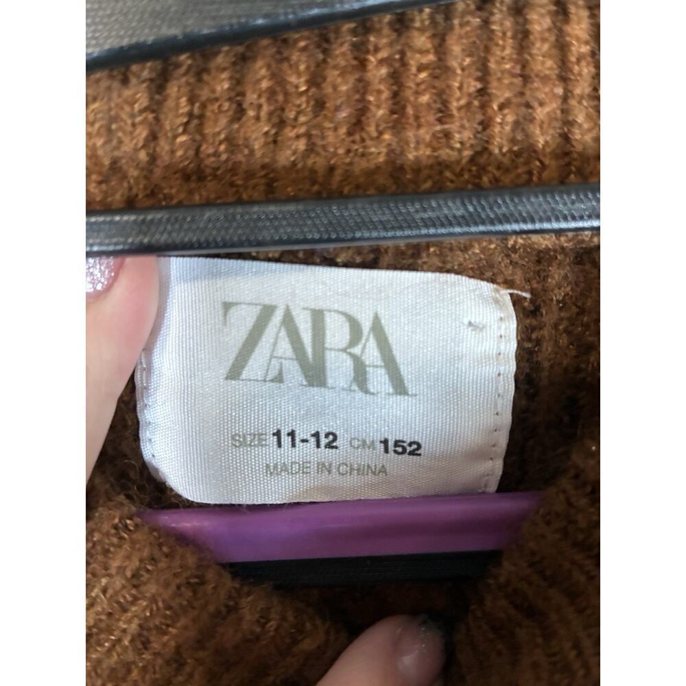 Zara Sweater Boys 11-12 multi colored Crewneck Wool Blend Pullover Brown Cozy - Picture 3 of 6